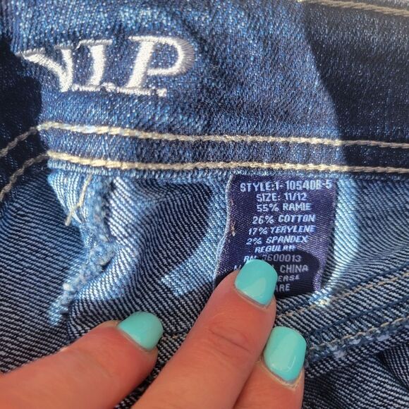 V.I.P. JEANS Women's Denim Juniors Mid Rise Regular Fit Blue Stone Wash - Picture 15 of 15